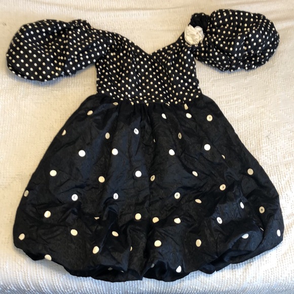 🎉HP! Vintage Victor Costa Prom Dress (1988!) with Polka Dots and Rhinestones - Picture 2 of 16